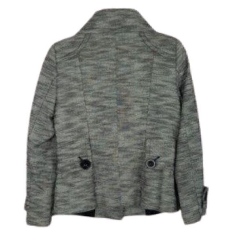 Zara Basic Heathered Gray Knit Peacoat - image 3